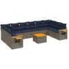 Image de vidaXL - 11-delige - Loungeset - met - kussens - poly - rattan - grijs