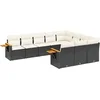 Image de vidaXL - 10-delige - Loungeset - met - kussens - poly - rattan - zwart