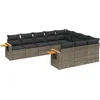 Image de vidaXL - 10-delige - Loungeset - met - kussens - poly - rattan - grijs