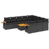 Image de vidaXL - 11-delige - Loungeset - met - kussens - poly - rattan - zwart