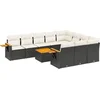 Image de vidaXL - 11-delige - Loungeset - met - kussens - poly - rattan - zwart