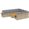 Image de vidaXL - 11-delige - Tuinset - met - kussens - poly - rattan - beige