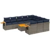 Image de vidaXL - 11-delige - Loungeset - met - kussens - poly - rattan - grijs