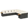 Image de vidaXL - 10-delige - Loungeset - met - kussens - poly - rattan - zwart