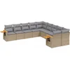 Image de vidaXL - 10-delige - Loungeset - met - kussens - poly - rattan - beige