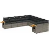 Image de vidaXL - 10-delige - Loungeset - met - kussens - poly - rattan - grijs