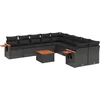 Image de vidaXL - 11-delige - Loungeset - met - kussens - poly - rattan - zwart