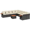 Image de vidaXL - 11-delige - Loungeset - met - kussens - poly - rattan - zwart