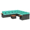 Image de vidaXL - 11-delige - Loungeset - met - kussens - poly - rattan - zwart