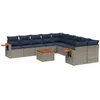 Image de vidaXL - 11-delige - Loungeset - met - kussens - poly - rattan - grijs