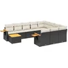 Image de vidaXL - 11-delige - Loungeset - met - kussens - poly - rattan - zwart