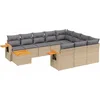 Image de vidaXL - 11-delige - Tuinset - met - kussens - poly - rattan - beige