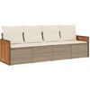 Image de vidaXL - 4-delige - Loungeset - met - kussens - poly - rattan - beige