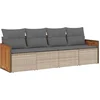 Image de vidaXL - 4-delige - Loungeset - met - kussens - poly - rattan - beige