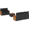 Image de vidaXL - 6-delige - Loungeset - met - kussens - poly - rattan - zwart