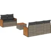 Image de vidaXL - 6-delige - Loungeset - met - kussens - poly - rattan - grijs