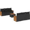 Image de vidaXL - 7-delige - Loungeset - met - kussens - poly - rattan - zwart