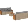 Image de vidaXL - 7-delige - Loungeset - met - kussens - poly - rattan - beige