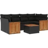 Image de vidaXL - 7-delige - Loungeset - met - kussens - poly - rattan - zwart
