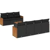 Image de vidaXL - 8-delige - Loungeset - met - kussens - poly - rattan - zwart