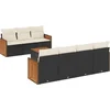 Image de vidaXL - 8-delige - Loungeset - met - kussens - poly - rattan - zwart