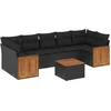 Image de vidaXL - 8-delige - Loungeset - met - kussens - poly - rattan - zwart