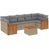 Image de vidaXL - 8-delige - Loungeset - met - kussens - poly - rattan - beige