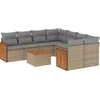 Image de vidaXL - 9-delige - Loungeset - met - kussens - poly - rattan - beige