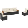 Image de vidaXL - 6-delige - Loungeset - met - kussens - poly - rattan - zwart