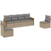Image de vidaXL - 6-delige - Loungeset - met - kussens - poly - rattan - beige