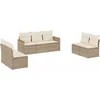 Image de vidaXL - 7-delige - Loungeset - met - kussens - poly - rattan - beige