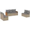 Image de vidaXL - 7-delige - Loungeset - met - kussens - poly - rattan - beige