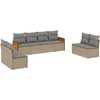 Image de vidaXL - 8-delige - Loungeset - met - kussens - poly - rattan - beige