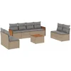 Image de vidaXL - 9-delige - Loungeset - met - kussens - poly - rattan - beige
