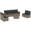 Image de vidaXL - 9-delige - Loungeset - met - kussens - poly - rattan - grijs