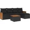 Image de vidaXL - 6-delige - Loungeset - met - kussens - poly - rattan - zwart
