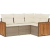 Image de vidaXL - 4-delige - Loungeset - met - kussens - poly - rattan - beige