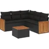 Image de vidaXL - 6-delige - Loungeset - met - kussens - poly - rattan - zwart