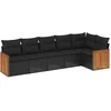 Image de vidaXL - 6-delige - Loungeset - met - kussens - poly - rattan - zwart