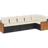 Image de vidaXL - 6-delige - Loungeset - met - kussens - poly - rattan - zwart