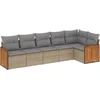 Image de vidaXL - 6-delige - Loungeset - met - kussens - poly - rattan - beige