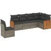 Image de vidaXL - 6-delige - Loungeset - met - kussens - poly - rattan - grijs