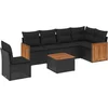 Image de vidaXL - 7-delige - Loungeset - met - kussens - poly - rattan - zwart