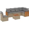 Image de vidaXL - 7-delige - Loungeset - met - kussens - poly - rattan - beige