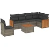 Image de vidaXL - 7-delige - Loungeset - met - kussens - poly - rattan - grijs