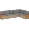 Image de vidaXL - 7-delige - Loungeset - met - kussens - poly - rattan - beige