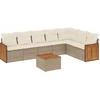 Image de vidaXL - 8-delige - Loungeset - met - kussens - poly - rattan - beige
