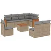 Image de vidaXL - 9-delige - Loungeset - met - kussens - poly - rattan - beige