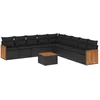 Image de vidaXL - 10-delige - Loungeset - met - kussens - poly - rattan - zwart