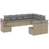 Image de vidaXL - 10-delige - Loungeset - met - kussens - poly - rattan - beige